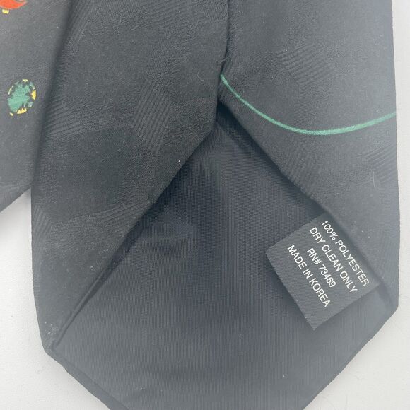 Looney Tunes Mania Tie Tazmanian Devil & Daffy Duck Black Christmas Tie 1995 Fun - Picture 9 of 9